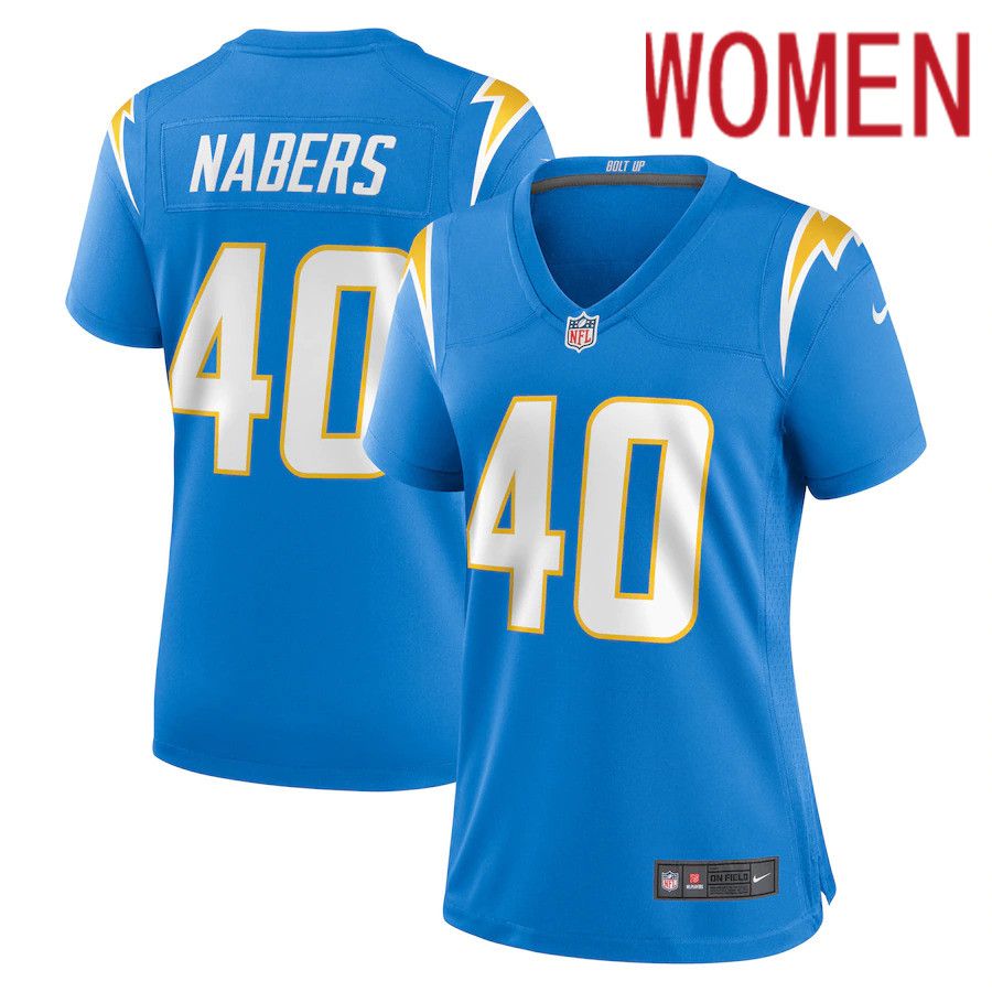 Women Los Angeles Chargers #40 Gabe Nabers Nike Powder Blue Team Game NFL Jersey->women nfl jersey->Women Jersey